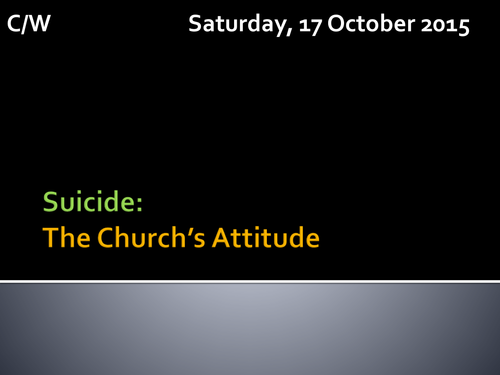 Suicide & The Christian Church