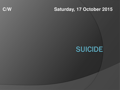 Suicide - Background Information