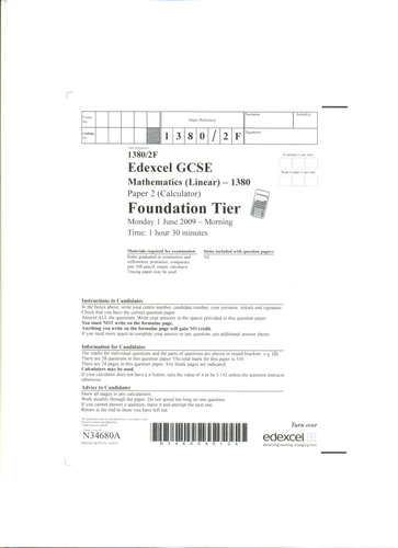 Misconceptions Past GCSE paper