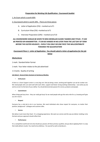 Preparation For Working Life Full Scheme L 1-12