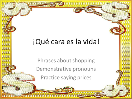 Shopping phrases and test