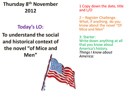 Of Mice And Men Full Scheme Lessons 1- 5