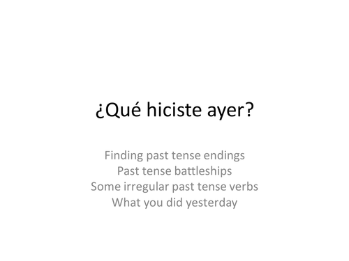 A look at the preterite