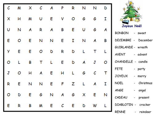 French Nativity and Christmas Wordsearches by Elenina - Teaching ...