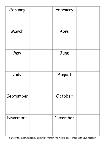 Months of the year and birthdays