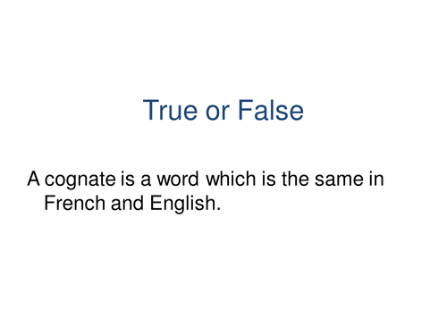 Form Time Quiz For French - True / False