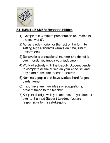 Student Leadership Scheme