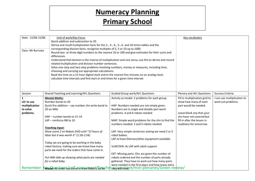 Sumt2 Yr3 Numeracy Planning Robots