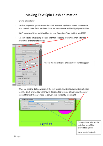 making text spin cs5 flash