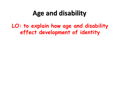 Age and disability
