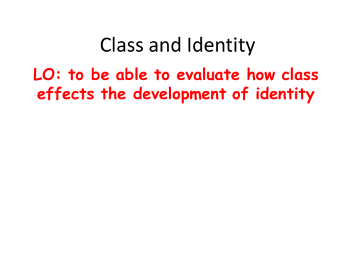 Class and identity