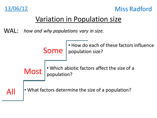 1.3 Variation in population size AQA A2 Biology