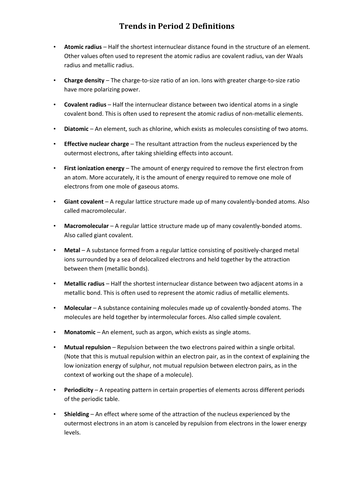 AS Trends in Period 2 Definitions