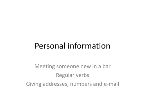 Personal information