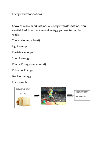 Energy transformations