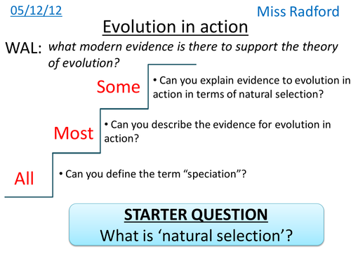 B1.2 Evolution in action (& speciation) - AQA
