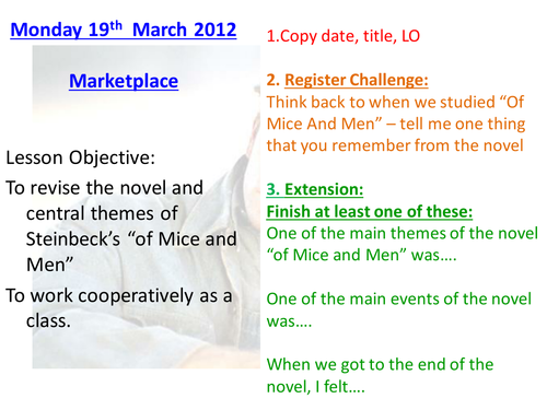 Of Mice and Men - Chapter Revision