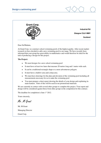 Design a Swimming Pool Task