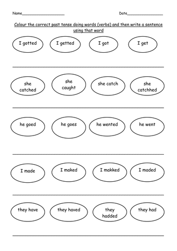 Printables Past Tense Worksheets For Grade 2 past tense verbs year 2 by stefanietuesday teaching resources tes