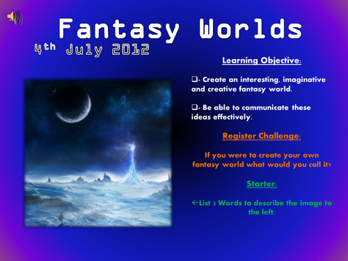 Writing To Describe - Fantasy Worlds Lesson