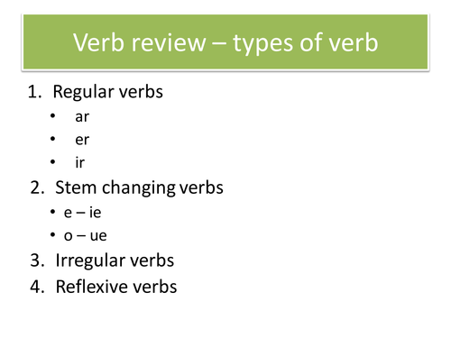 Present tense verb review