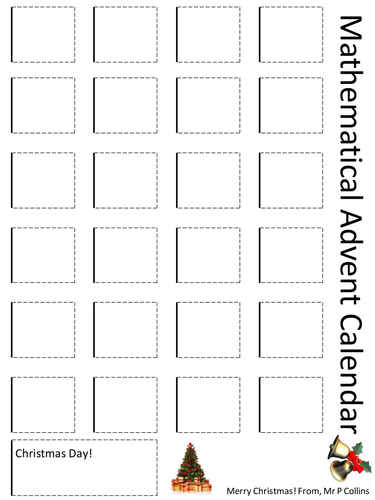 Mathematical Advent Calendar Template