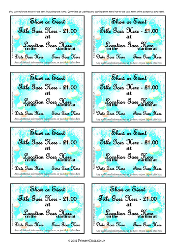 Editable Tickets for Christmas Concerts and Events
