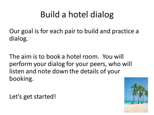 Booking a room in a hotel