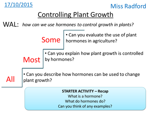 B1.1 Plant hormones - AQA Core science