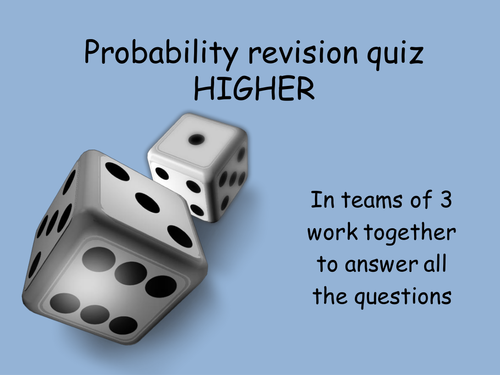 Probability revision quiz