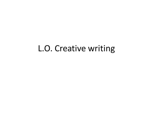 Lesson to encourage creative writing