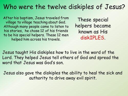 Who were the twelve disciples of jesus teaching resources