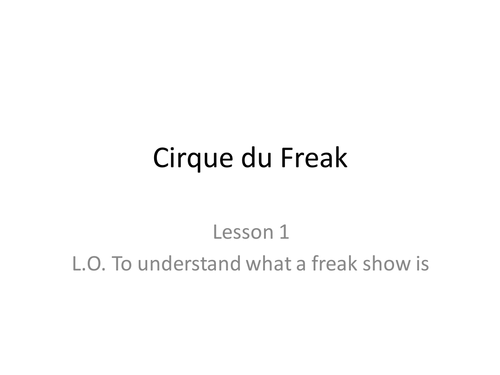 Darren Shan Cirque du Freak series of lessons