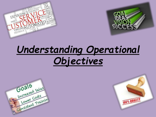 understanding operational objectives