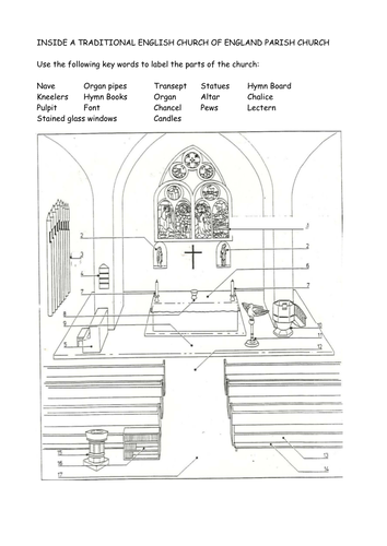 Church Interior Sheet Teaching Resources