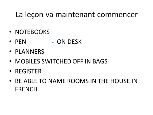 Chez moi, il y a ...+ pieces dans la maison/rooms