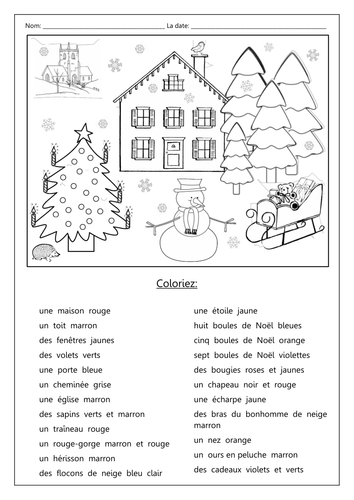 christmas vocabulary colors teaching resources