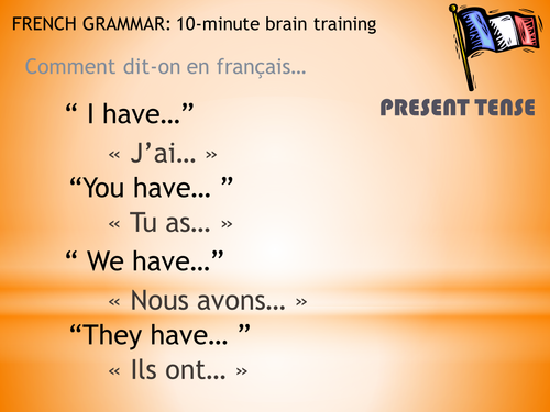 Grammar brain training - avoir