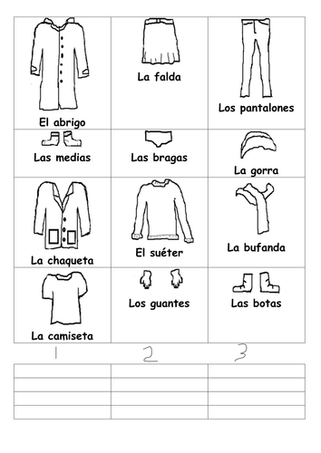 Clothes Bingo | Teaching Resources