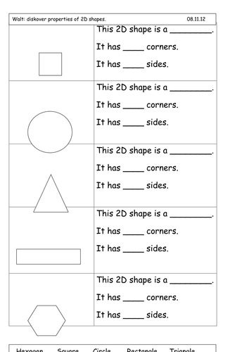 2D shapes and their properties | Teaching Resources