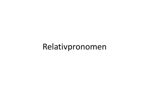 Relative pronouns intro