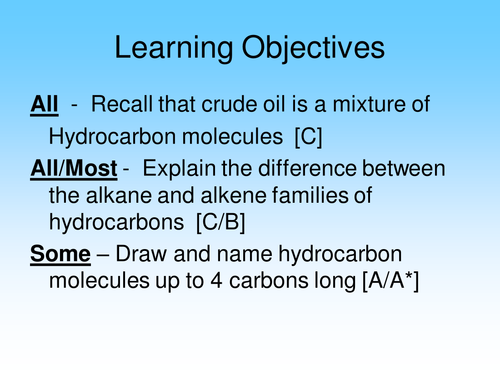 Alkanes and alkenes