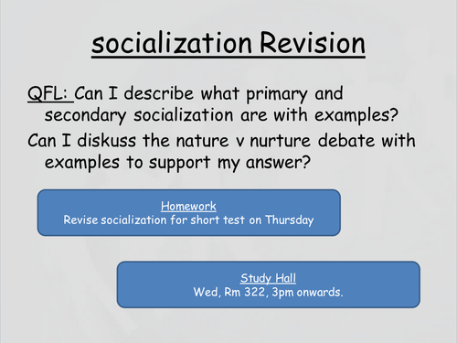 Socialization Revision