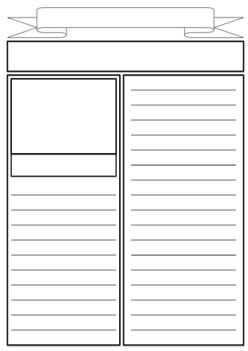 Newspaper Report Planning Template by nahoughton UK Teaching