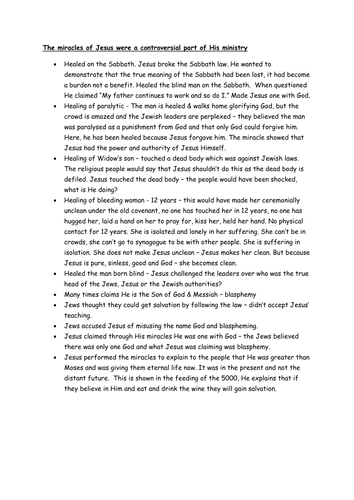 Luke - the miracles were controversial