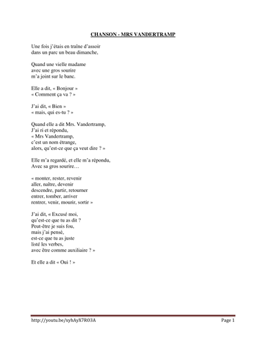 Mrs Vandertramp Song