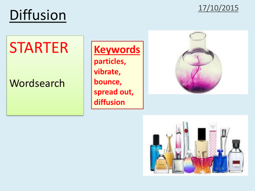 Particles lesson 2 KS3 Year 7 - Diffusion