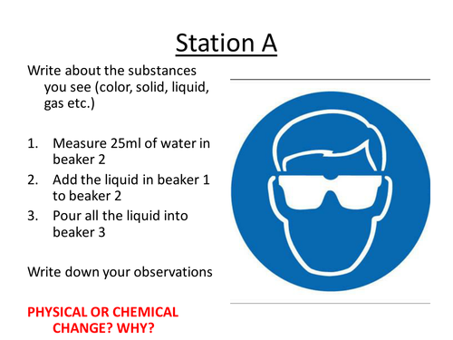 Carousel/stations physical chemical changes