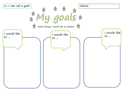 My goals worksheet by - UK Teaching Resources - TES