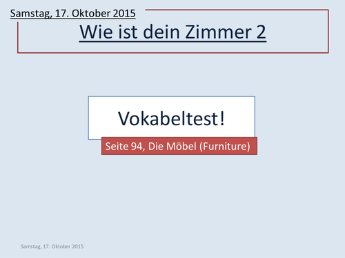 Wie ist dein Zimmer - bedroom description